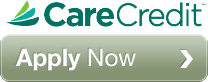 An image displaying a button with text  Apply Now  on a webpage, featuring the CareCredit logo, indicating an application portal for healthcare services financing.